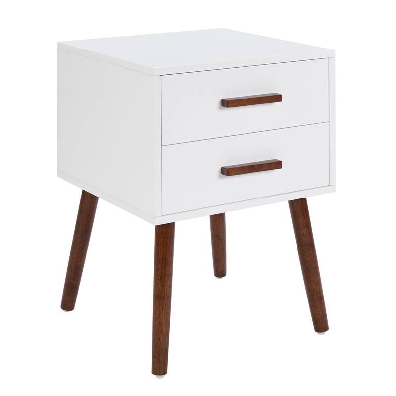 Convenience Concepts Oslo 2 Drawer End Table - White/Espresso