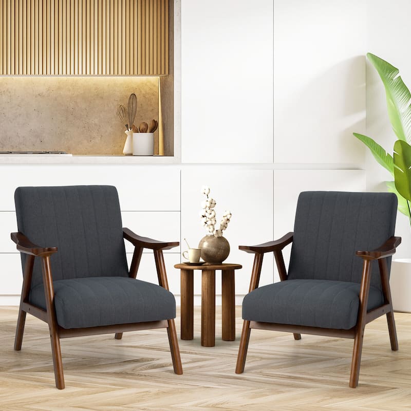 Gymax Upholstered Rocking Chair w/ Pillow Rocking Armchair w/ Rubber