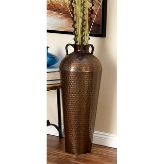 Bronze Hammered Solid Iron Jug Floor Vase