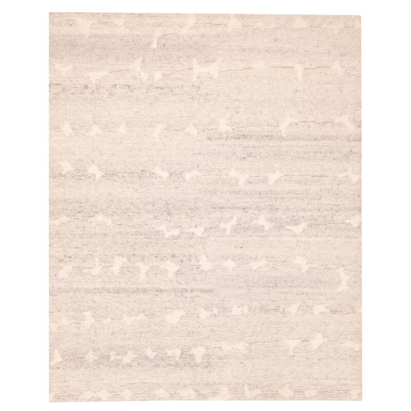ECARPETGALLERY Hand-knotted Tangier Light Grey Wool Rug - 8'3 x 10'1