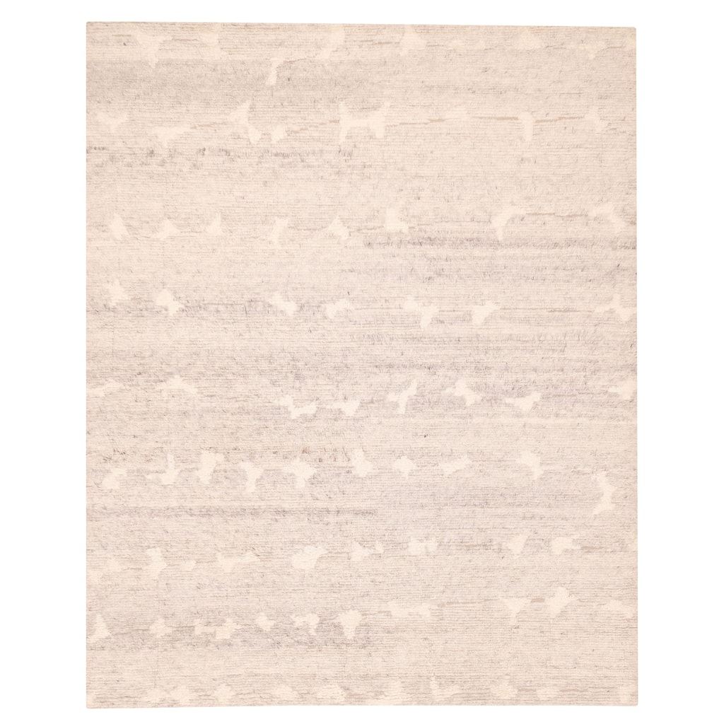ECARPETGALLERY Hand-knotted Tangier Light Grey Wool Rug - 8'3 x 10'1