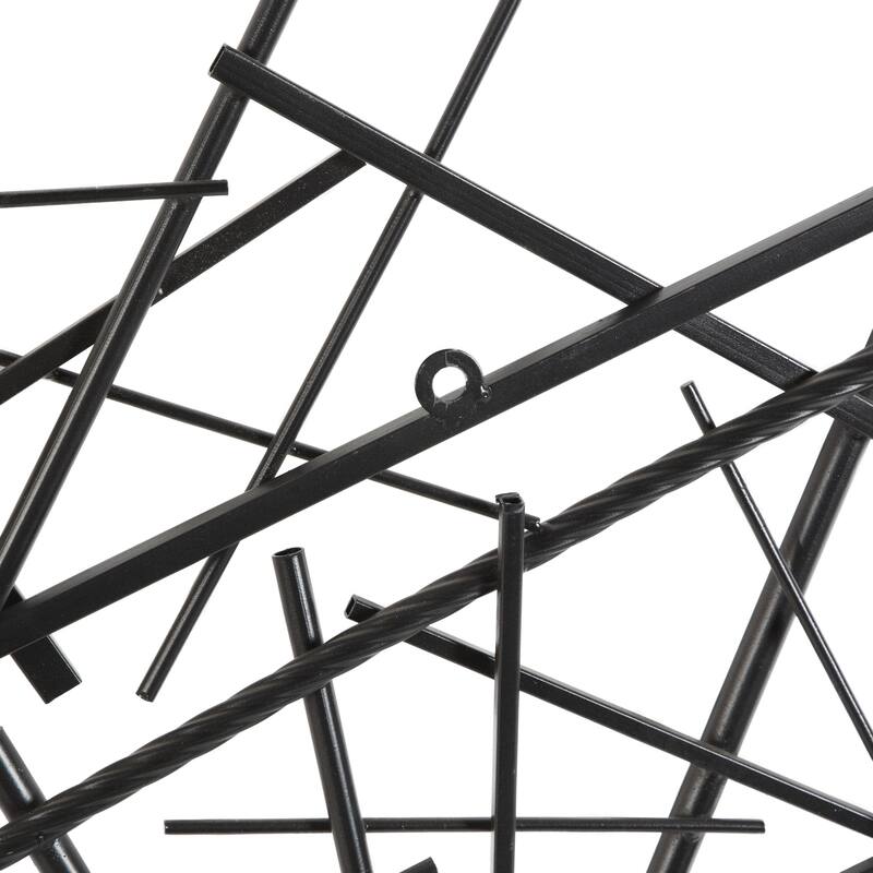 Metal Geometric Overlapping Lines Home Wall Decor - Dark Gray - Roche River Decor