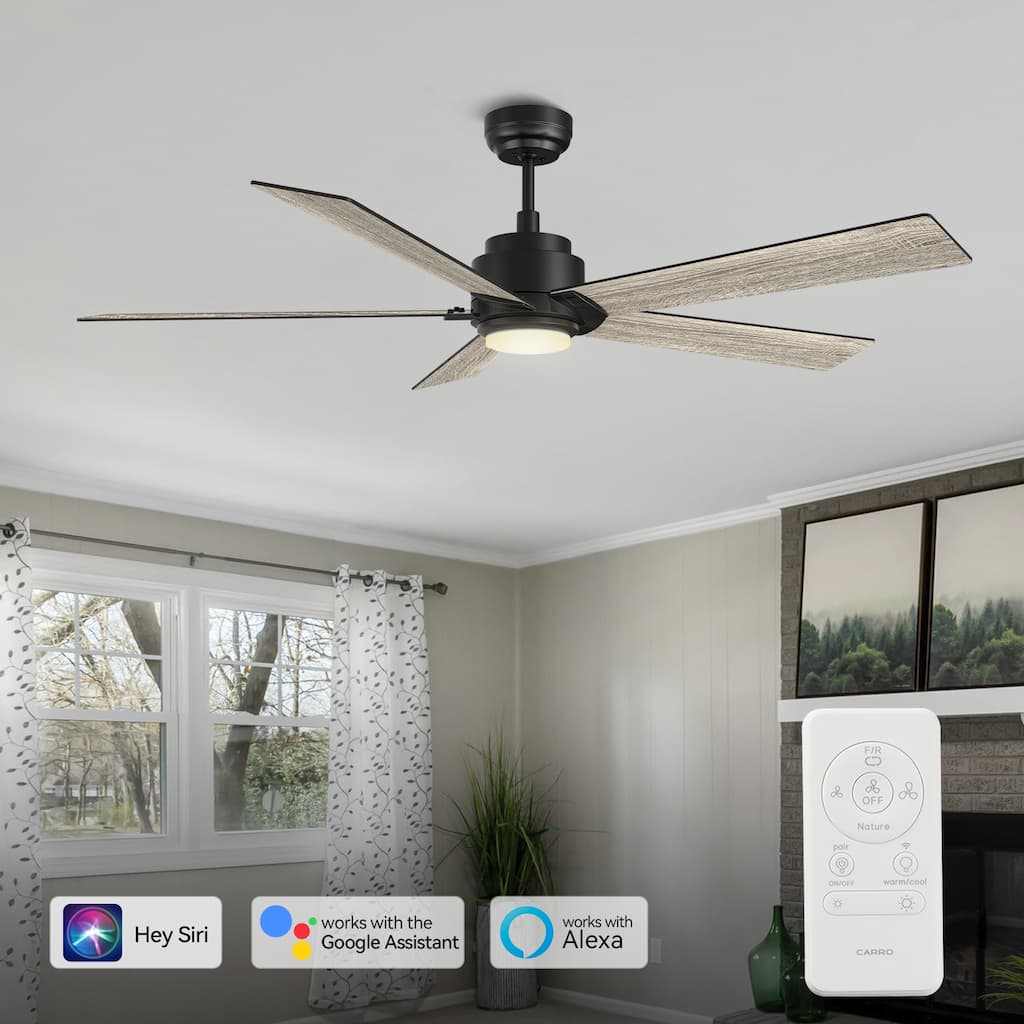 Joule 60-inch Indoor/Outdoor Smart Ceiling Fan, Dimmable LED Light Kit and Remote, Works with Alexa/Google Home/Siri