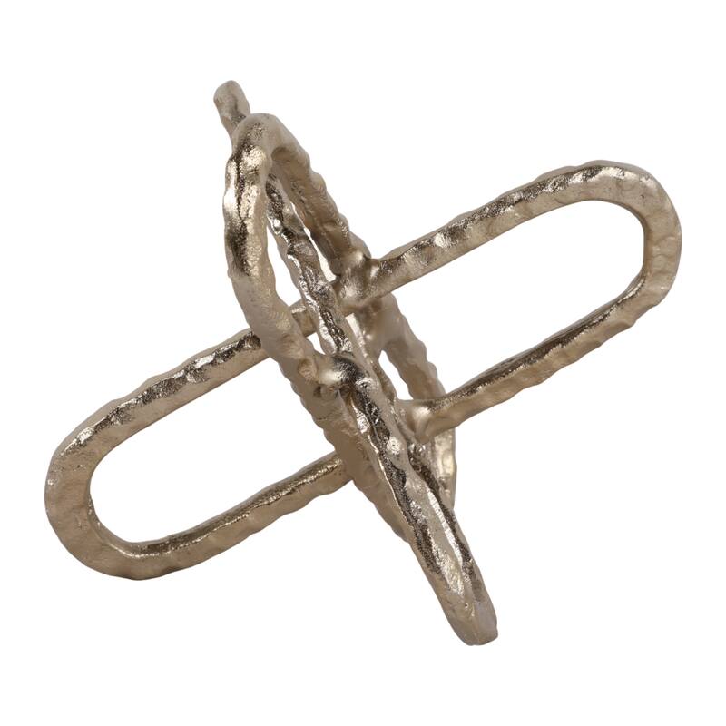 Contemporay Metal Round Edge Jack Decorative Object - 9.0"