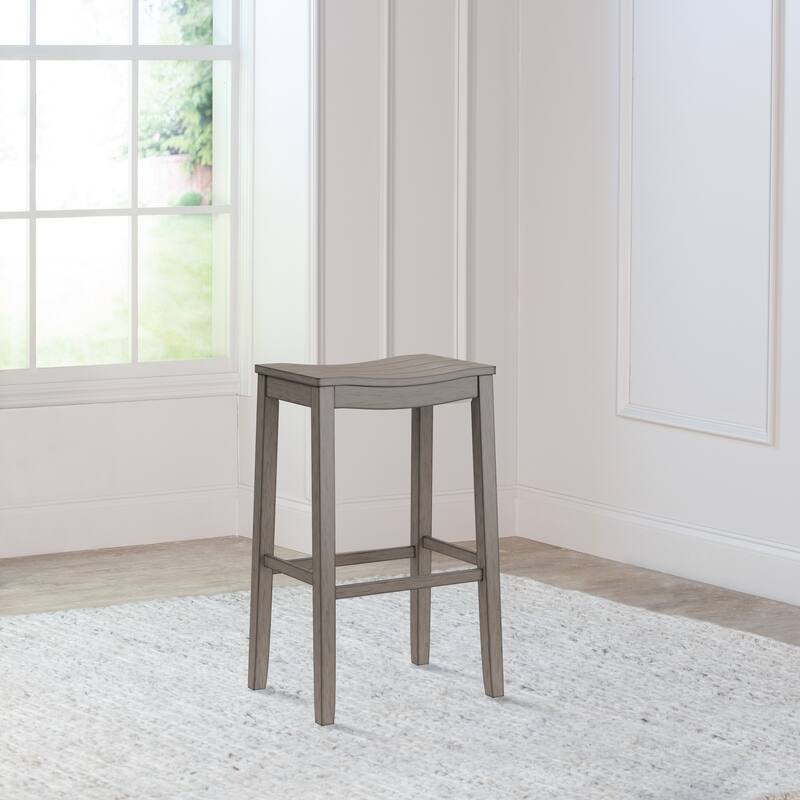 Hillsdale Furniture Fiddler Wood Backless Bar Height Stool, Aged Gray - 30"H x 18"W x 12"D - 30"H x 18"W x 12"D