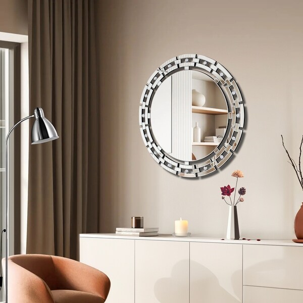 Elaina Circular Wall Mirror by Christopher Knight Home Clear N/A