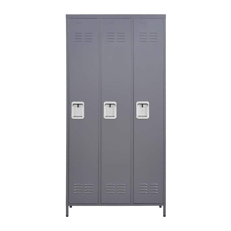72"H Metal Lockers with Name Card for Employees,Storage Cabinet With Hooks and Ventilation For School,Garage,Gym,Office