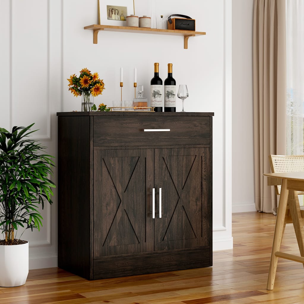 Farmhouse 2-Door Buffet Sideboard, Versatile Storage Cabinet with Drawer