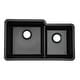 preview thumbnail 2 of 7, 32 Inch Lexicon Platinum Quartz Composite Drop-in Undermount Galaxy Black - 19" W x 32" L x 9.75" H