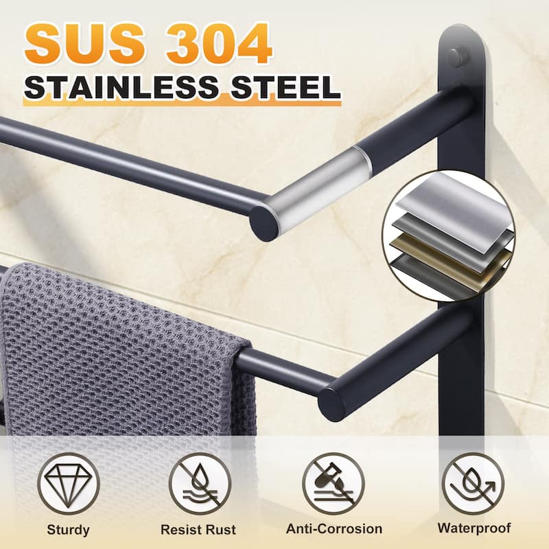 WOWOW Modern 3-Tier Wall Mounted Towel Rack