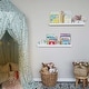 preview thumbnail 2 of 6, Wallniture Denver Wood Wall Bookshelves, Picture Ledge Shelf, White, Set of 2 - White