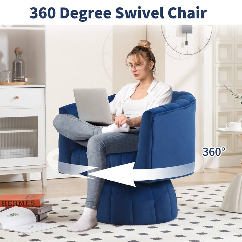 HOMYKA Swivel Accent Barrel Chair Cute Comfy Arm Chair