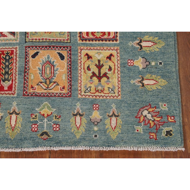 Garden Design Blue Kazak Accent Rug Handmade Wool Carpet - 3'4" x 5'3"