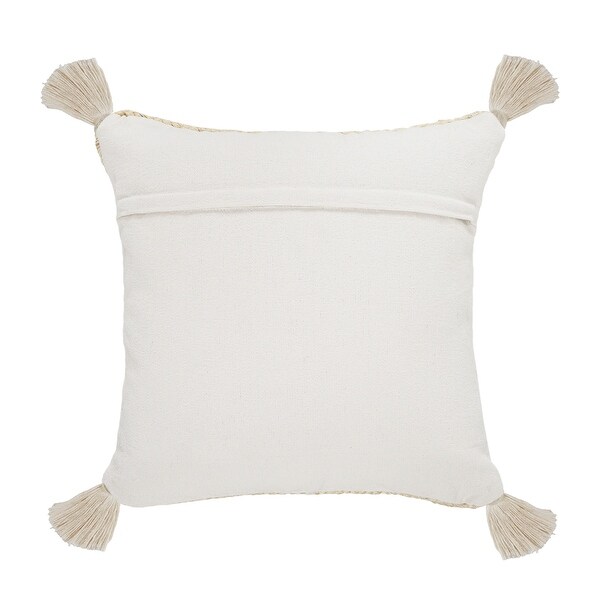 white tassel pillow