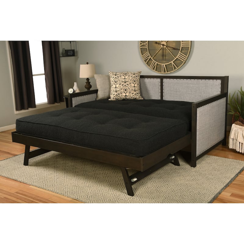 Somette Sloane Daybed in Graystone Finish includes Pop Up Trundle (Mattresses Not Included)