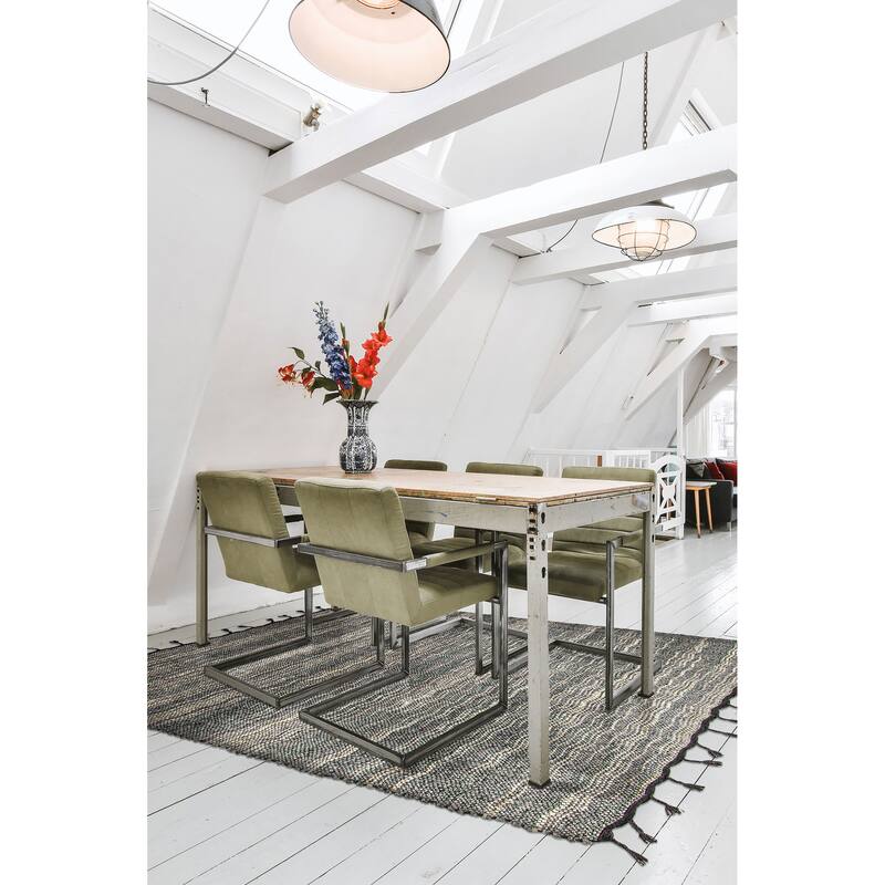 ECARPETGALLERY Braid weave Sienna Grey Wool Rug - 5'7 x 7'6