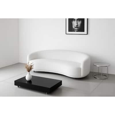 Kendall 90.5' Boucle Fabric Curved Sofa