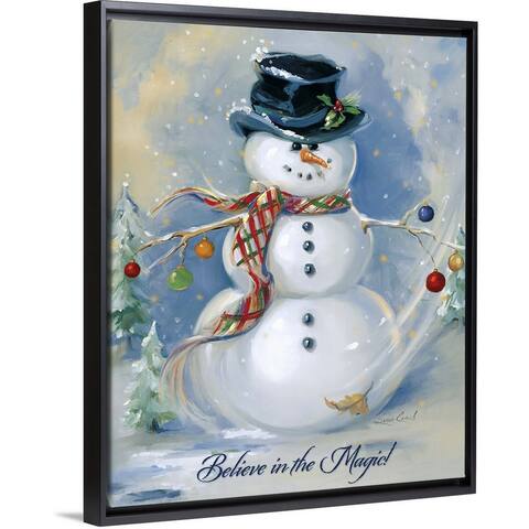 "Snowman Magic" Black Float Frame Canvas Art