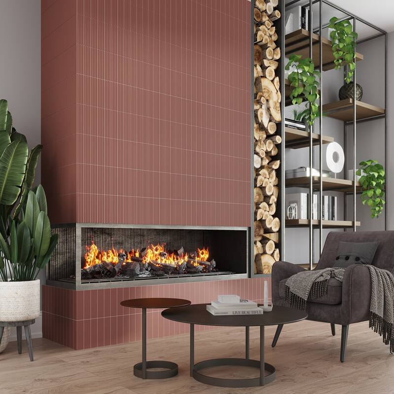 Apollo tile 2" x 8" Arte Matte Red Ceramic Tile (6.46 sq ft/case) - 60 Pack