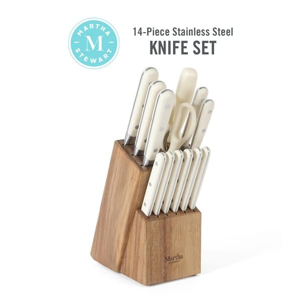 Martha Stewart Eastwalk 14 Piece Cutlery Knife Block Set - White