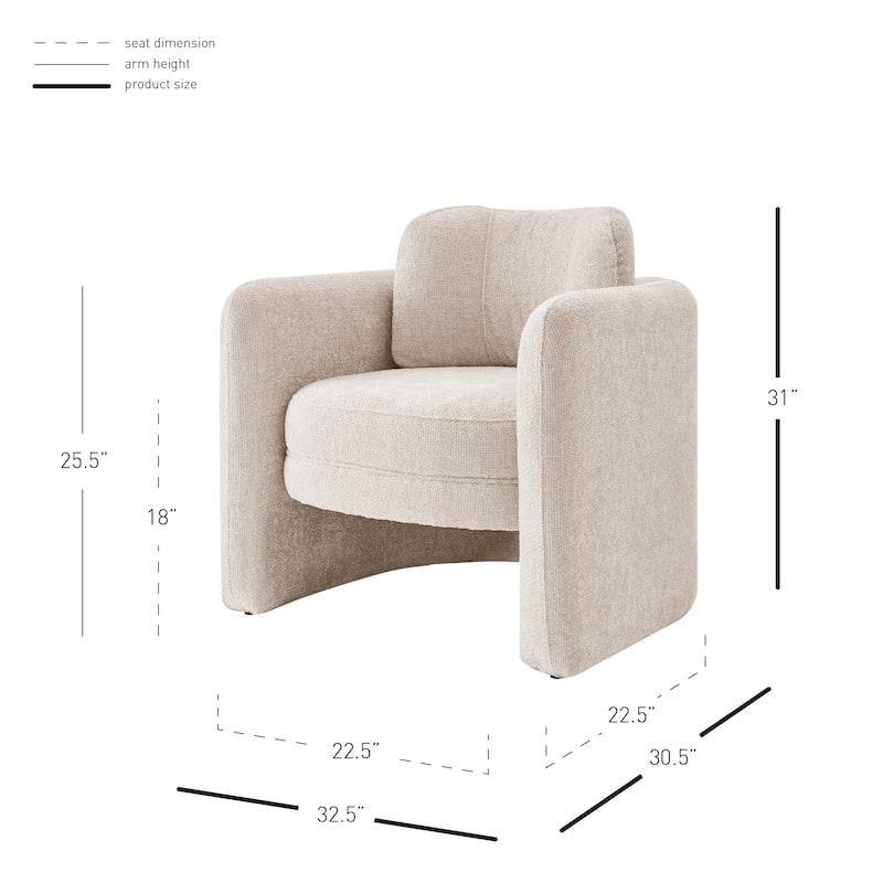 NPD Furniture Deryll Chenille Accent Arm Chair
