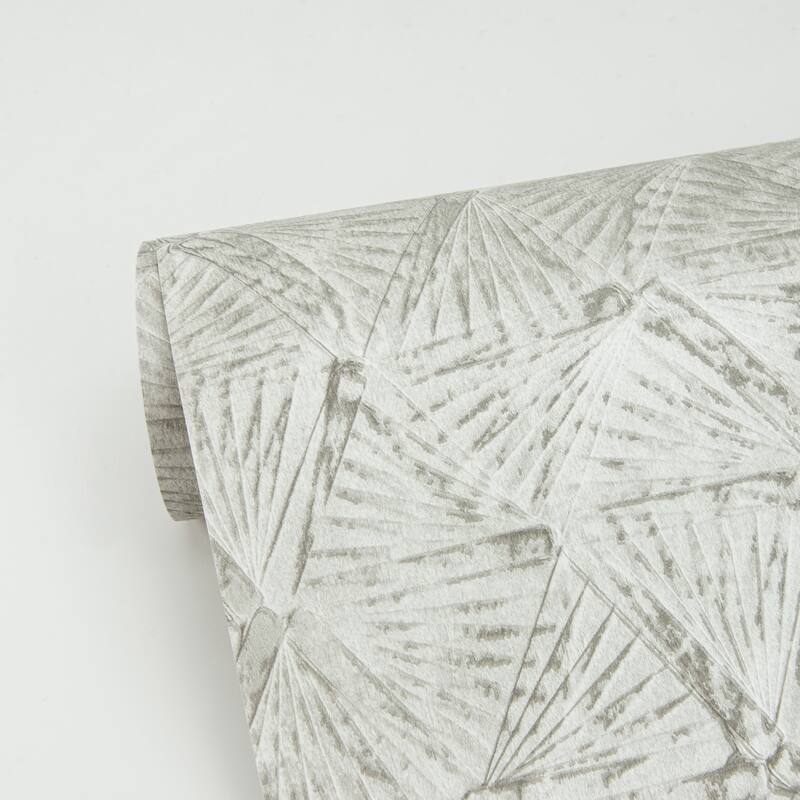 A-Street Prints Wright Platinum Textured Triangle Wallpaper