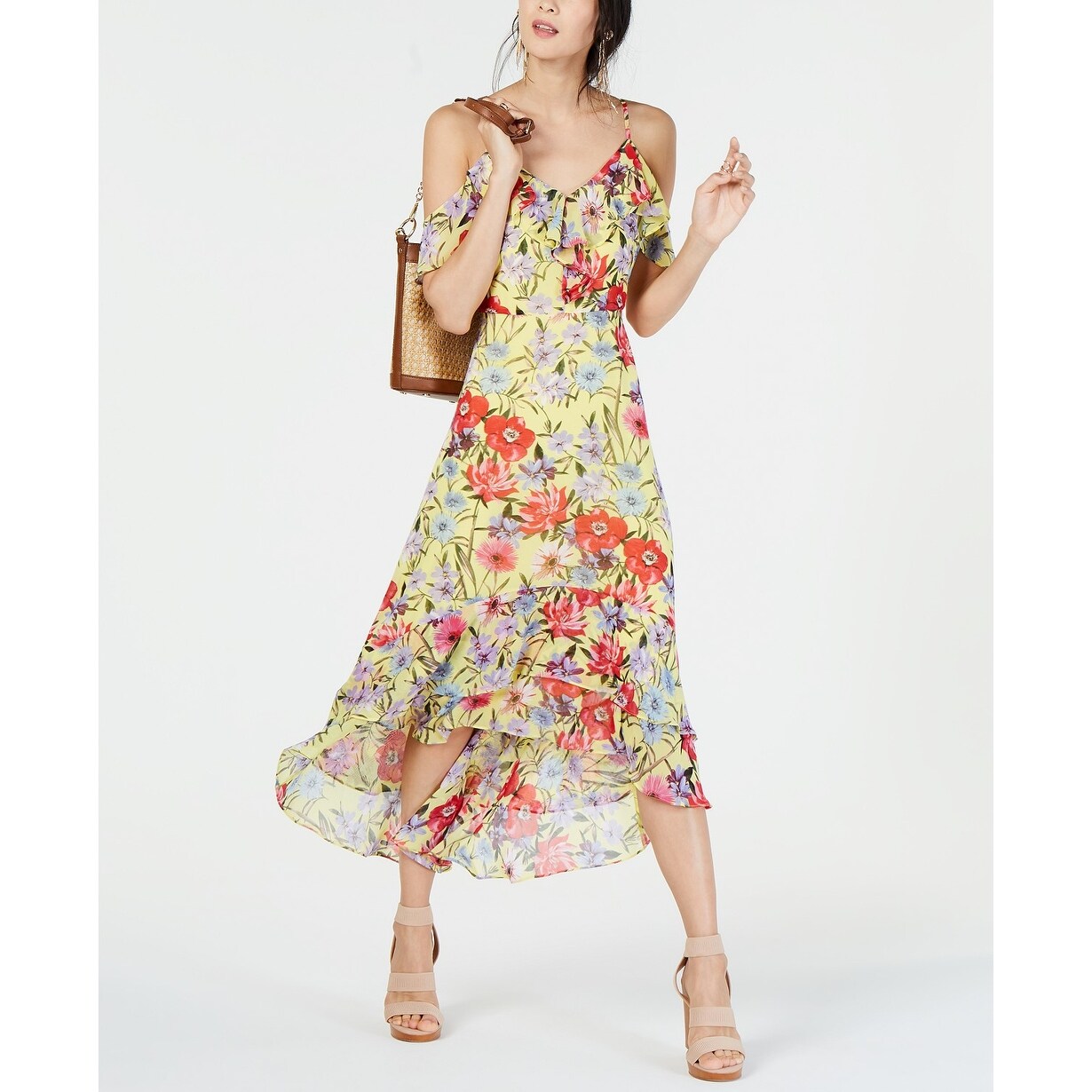 cold shoulder dress midi