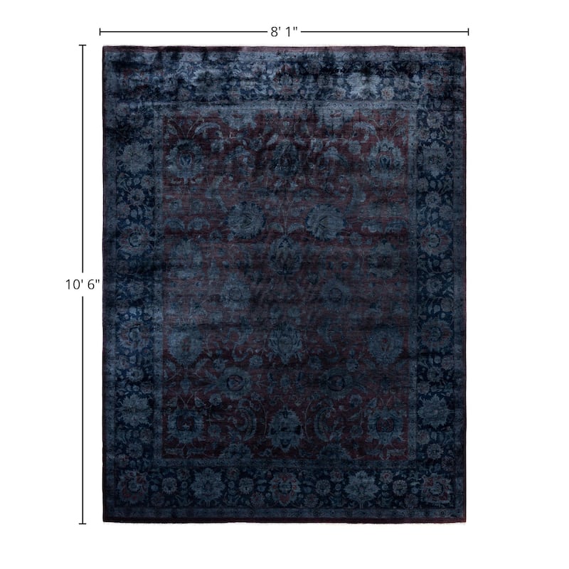 Overdyed One-of-a-Kind Hand-Knotted Area Rug - Black - 8' 1" x 10' 6"