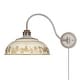preview thumbnail 12 of 11, Golden Lighting Kinsley 1-light Swing Arm Wall Lamp in Antique Black Iron shade