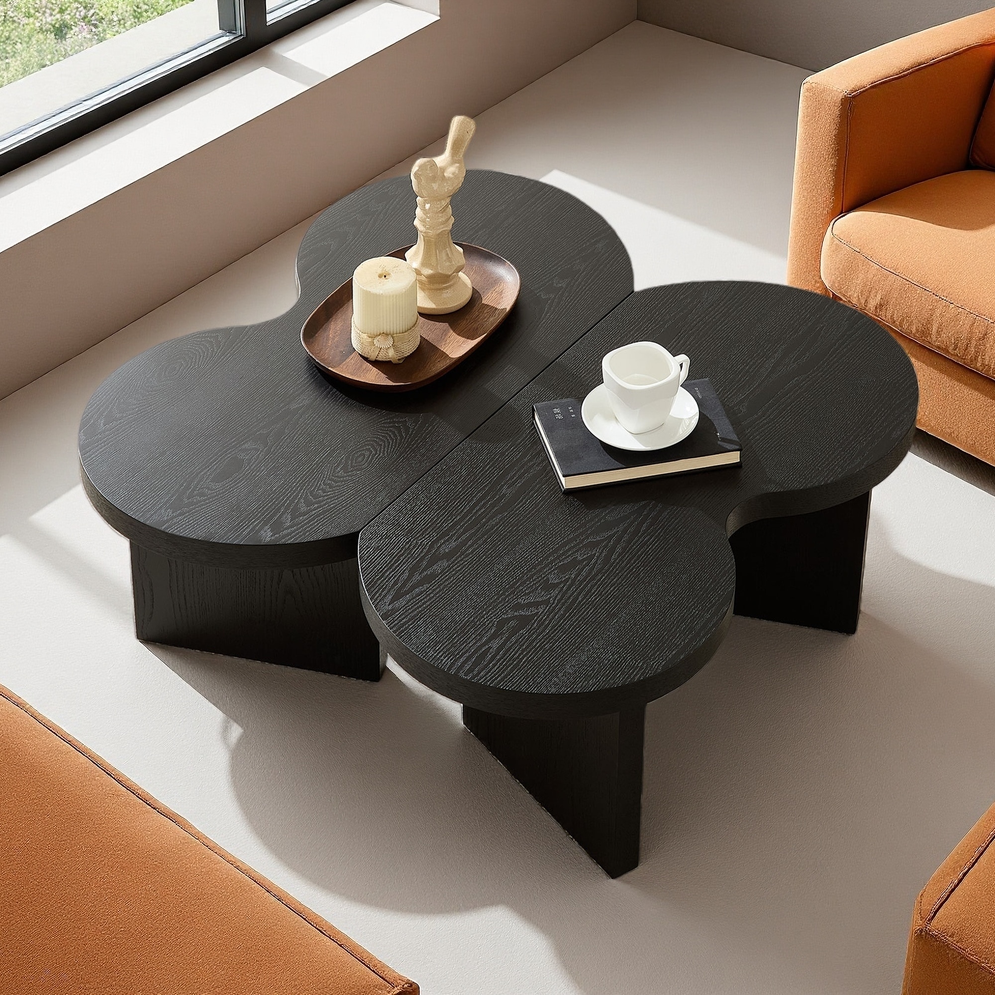 31.5" Butterfly-Shaped Modern Coffee Table
