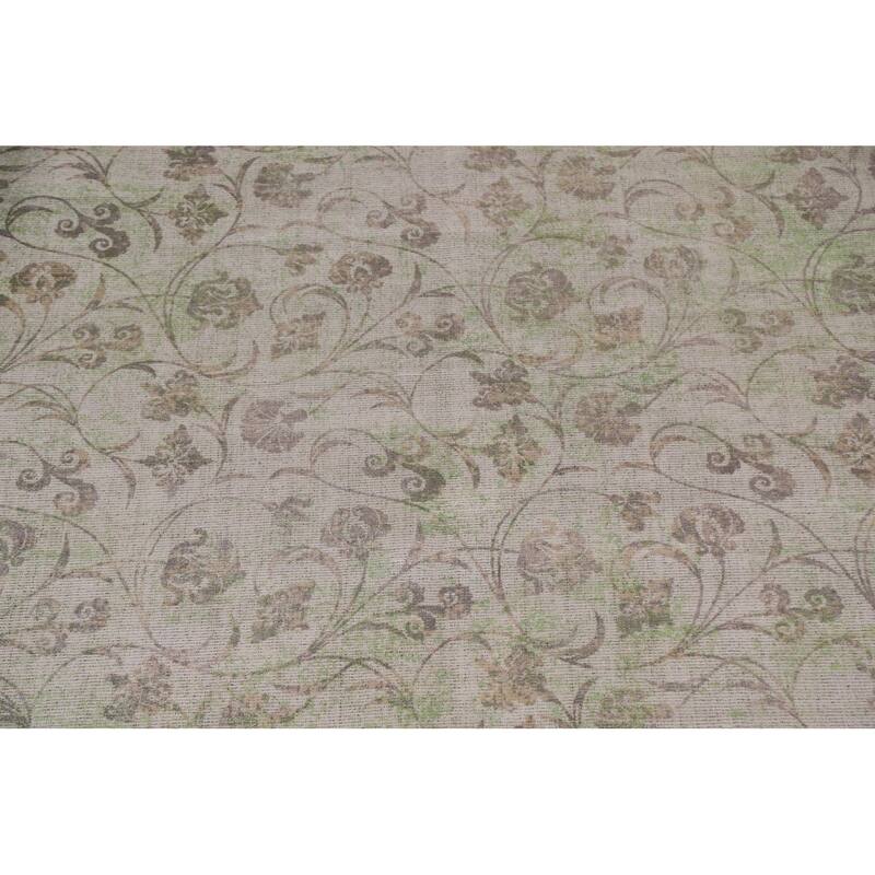 Floral Modern Oriental Area Rug Hand-Knotted Wool Carpet - 7'11"x 11'5"