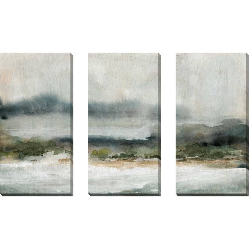 "Textured Rain I" by Carol Robinson 3 Piece Set on Canvas