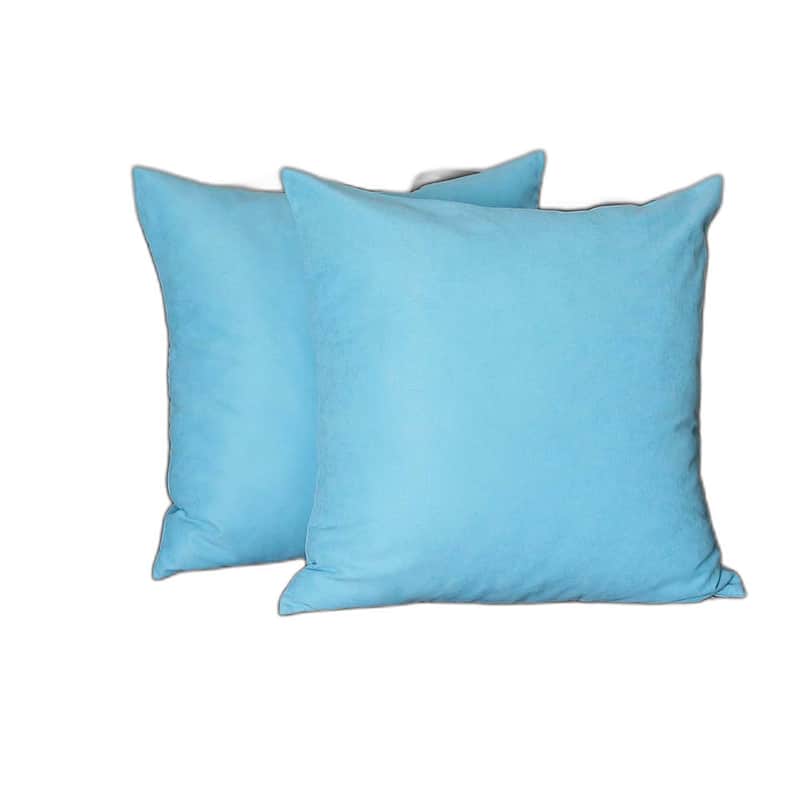 HomeRoots Set Of Two 26" X 26" Sky Blue Polyester Zippered Pillow Cover