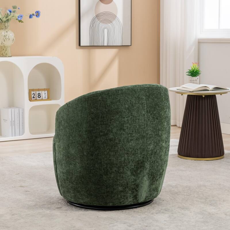 Armchair with black powder coated metal ring