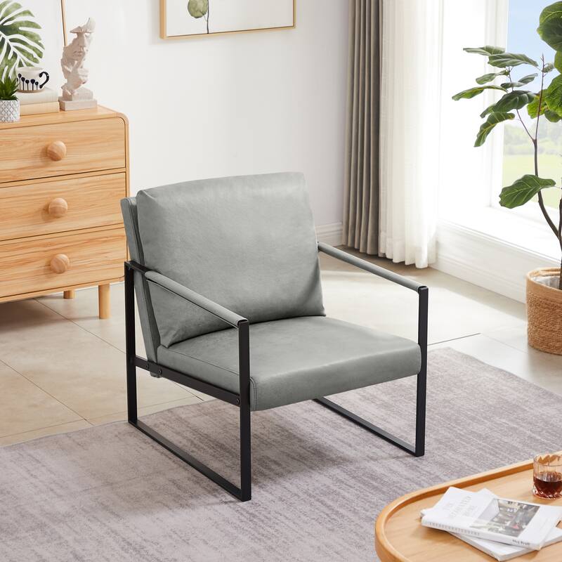 Gray 29.13" Arm Chair with Non-slip Feet - Gray