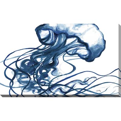 "Jelly Fish In Blue" Print on Canvas