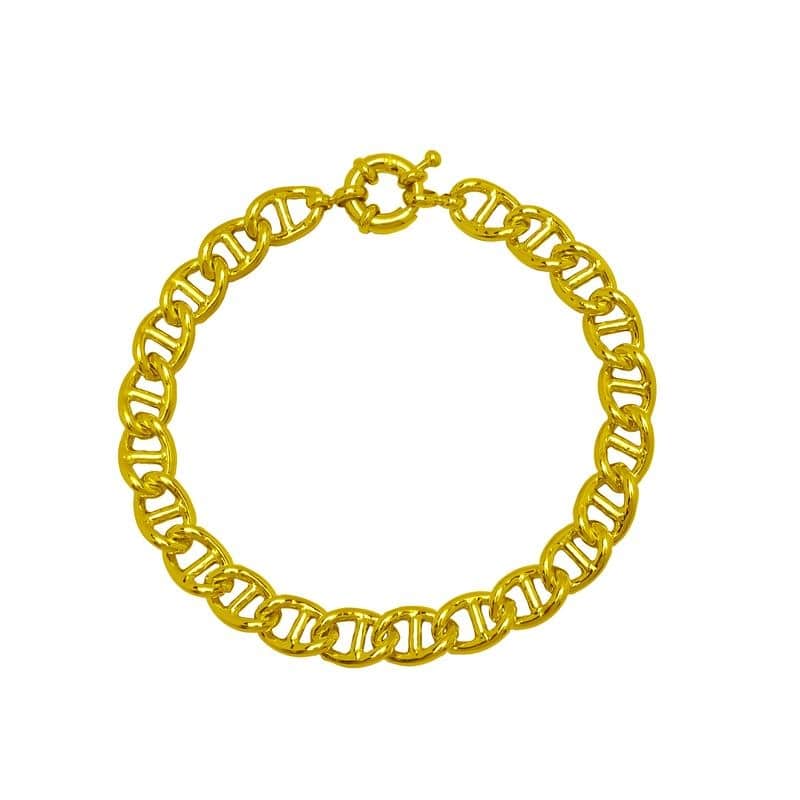 Victoria Townsend Yellow Gold Plated Anchor Link Chain Bracelet - 7.5 Inch - Yellow