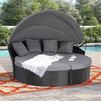 Nuon 4-piece Outdoor Wicker Patio Canopy Daybed Set by Havenside Home