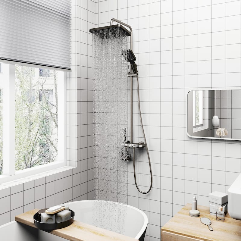 Thermostatic Shower System, Digital Display Bathroom Shower Faucet Set