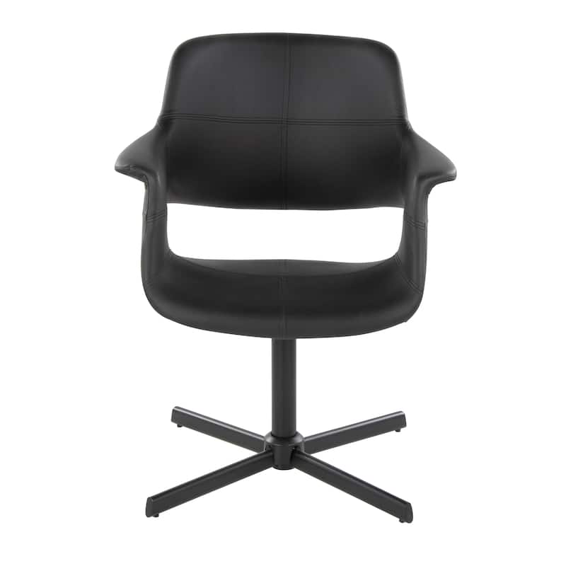 Carson Carrington Fauske Swivel Chair - Black Faux Leather