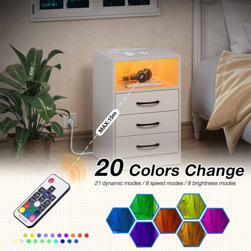 Nightstand with Wireless Charging Station