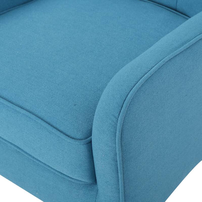 Merax Tufted Fabric Arm Chair with Wooden Legs