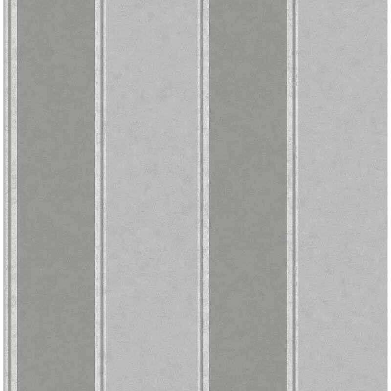 Brewster Rydia Grey Stripe Wallpaper