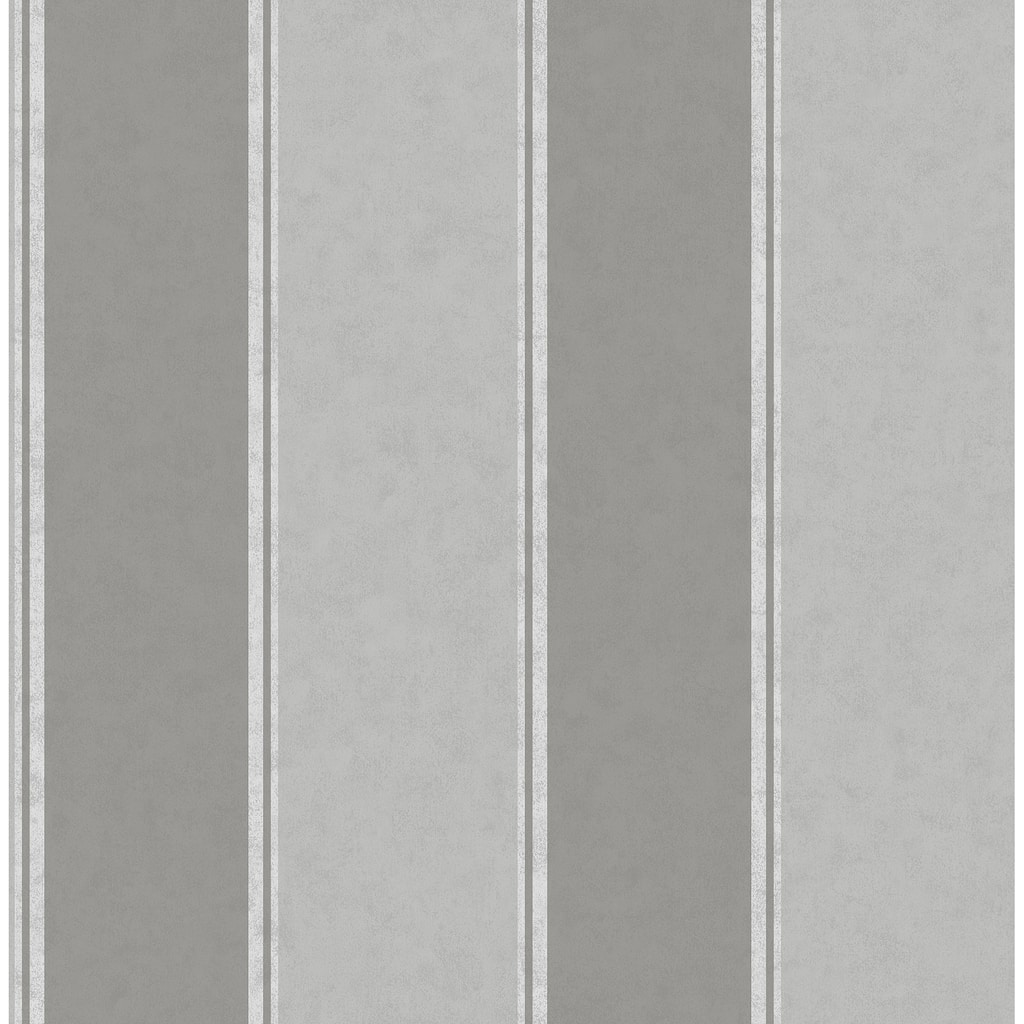 Brewster Rydia Grey Stripe Wallpaper