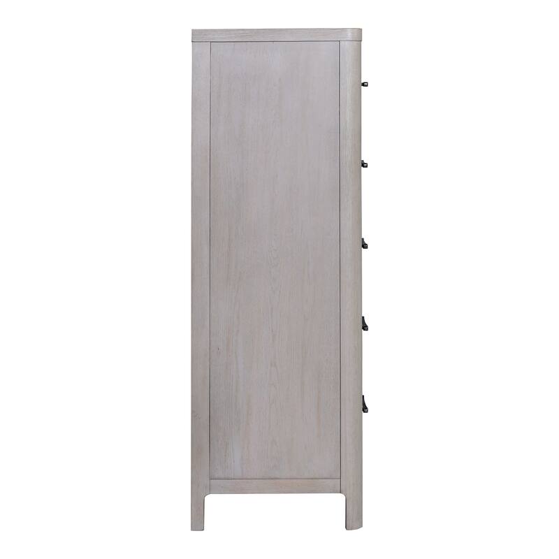 Furniture of America Rensite Modern Oak Solid Wood 5-Drawer Chest