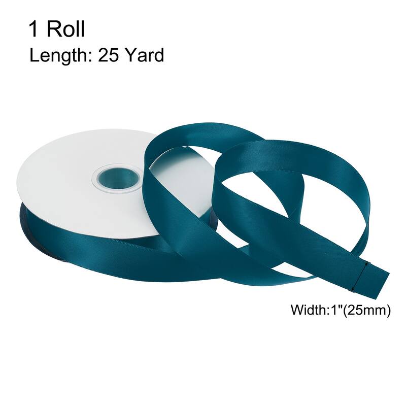 Satin Ribbon Grosgrain Valentine Solid Double Face Wedding Ribbon - Army Green - 1" x 25 Yard