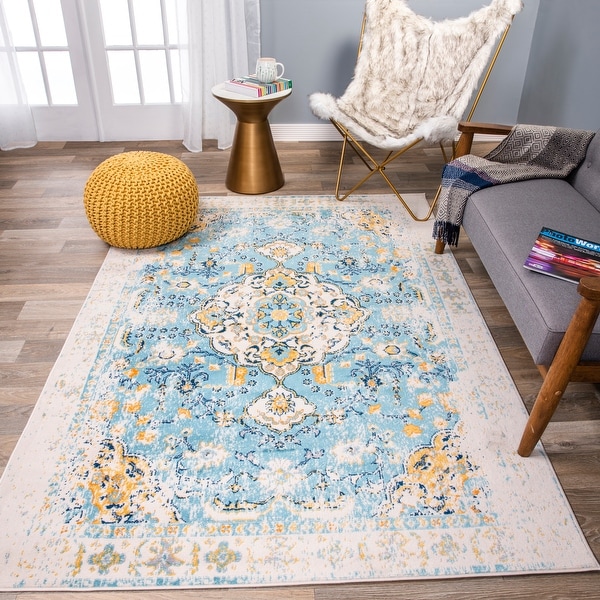 The Curated Nomad Sunset Bohemian Vintage Medallion Rug