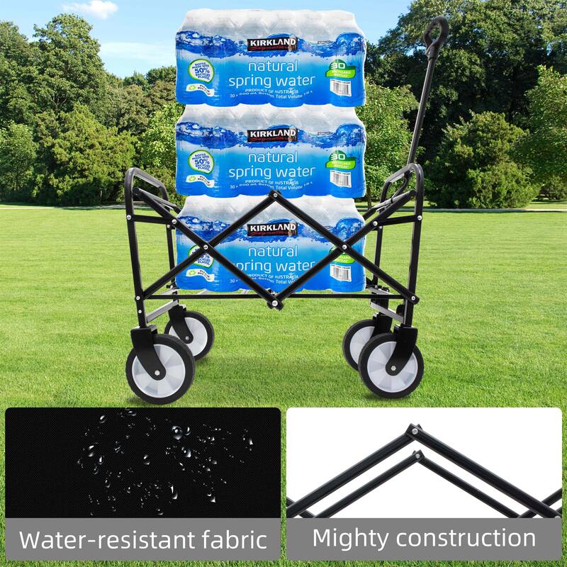 Multi-Use Foldable Wagon with 3 Liner Bags - Heavy Duty Utility Cart