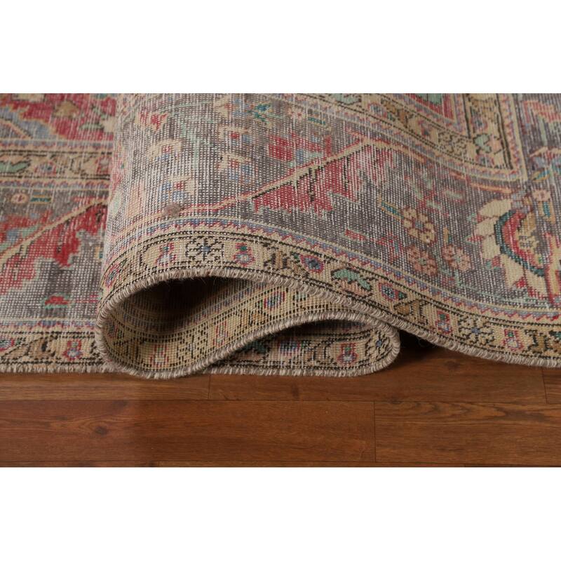 Geometric Tabriz Persian Vintage Area Rug Handmade Wool Carpet - 7'8"x 11'3"