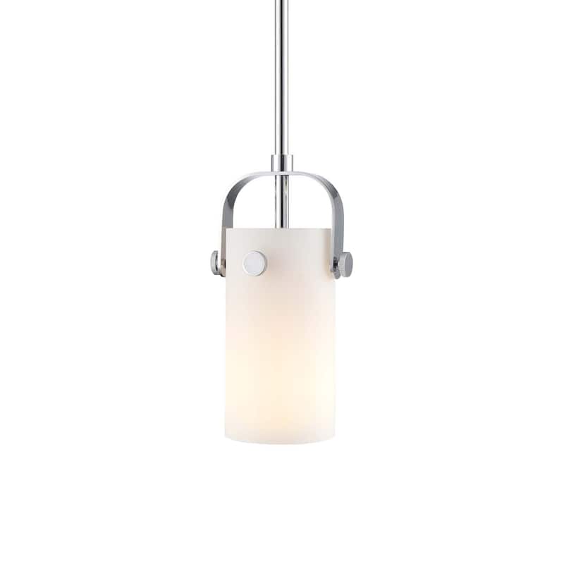 Innovations Lighting 423-1S-10-5 Pilaster II Cylinder Pendant Pilaster - Polished Chrome / Matte White